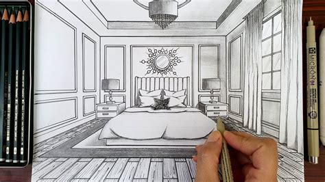 Bedroom Drawing In One Point Perspective | Psoriasisguru.com