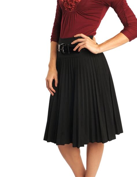 Industries Needs - Women’s Black Heavy Pleated Knee-Length Skirt ...