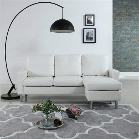 White Faux Leather Configurable Sectional Sofa - Affordable Modern ...