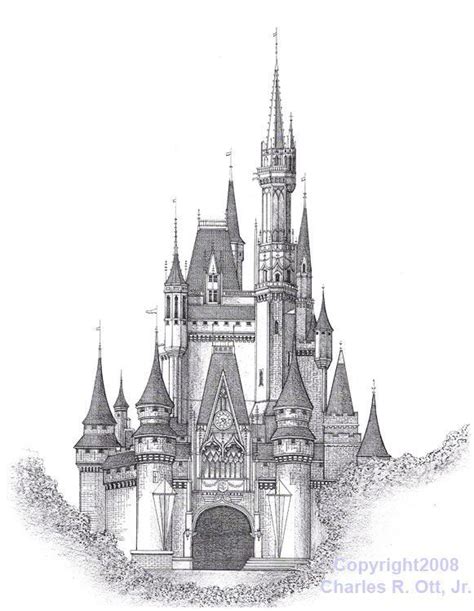 Pin by Haneen on Sketching | Disney castle drawing, Castle drawing ...