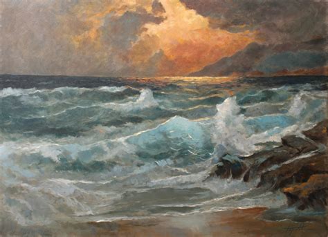 Eventide Sea and Waves – Oil Painting | Fine Arts Gallery - Original ...