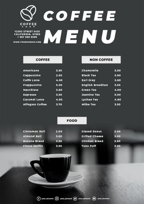 10+ Coffee Shop Menu Template Free PSD | room surf.com