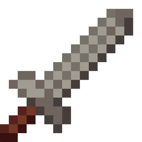 Minecraft Stone Sword Pixel Art