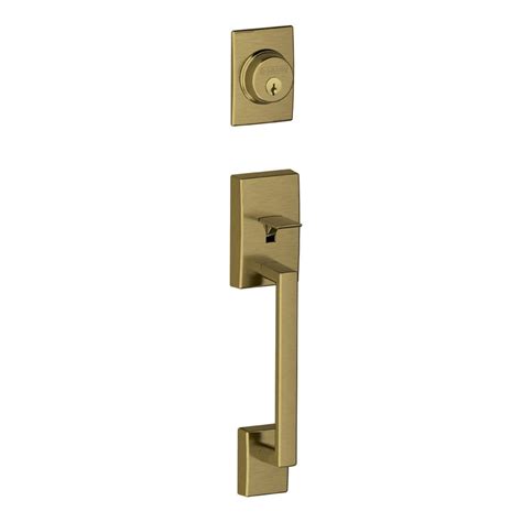 Shop Schlage Century Antique Brass Entry Door Exterior Handle at Lowes.com