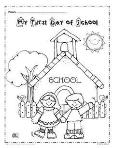 My First Day of School - Coloring page - FREEBIE | School coloring ...