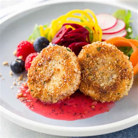 Fried Goat Cheese Salad with Raspberry Dressing - Jessica Gavin