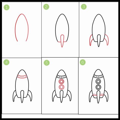 How to draw-A rocket ship drawing step by step