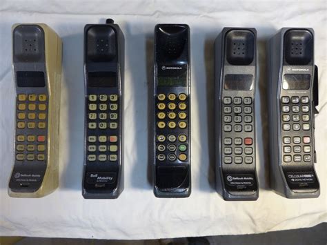 1980's Vintage Motorola Brick Cell Phone - bundle 3 digital 2 analog ...