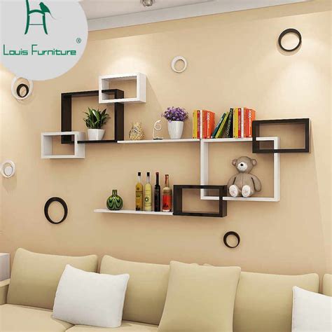 Louis Fashion Panel Wall Shelf Modern Simple Hanging Creative Plaid ...