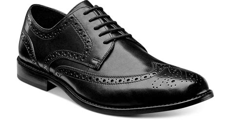 Nunn Bush Cotton Nelson Wingtip Oxfords in Black for Men - Lyst