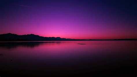 Pink Purple Sunset Near Lake Wallpaper, HD Nature 4K Wallpapers, Images ...