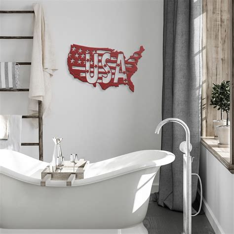 USA Map Metal Wall Art USA States Flag Metal Wall Decor - Etsy