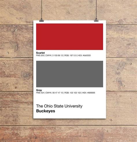 Ohio State University - Gameday Colors Poster | Colors poster ...