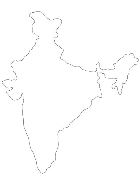 Simple Outline Map Of India - Map of world