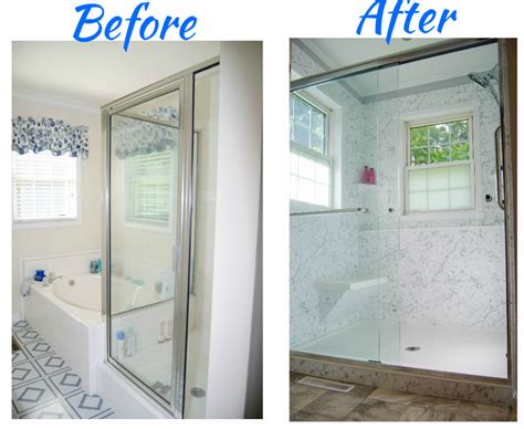 Complete Bathroom Remodel - tub to shower conversion - moving the ...