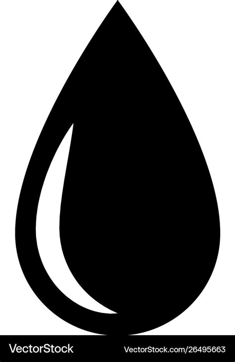 Black water drop icon oil symbol and sign Vector Image