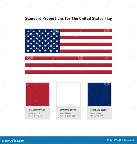 United States Flag Icon, USA Flag. Standard Proportions and Colors for ...