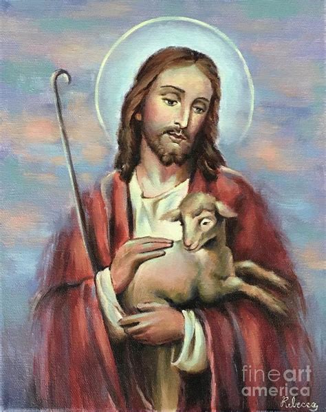 Jesus The Good Shepherd Painting by Rebecca Mike - Pixels