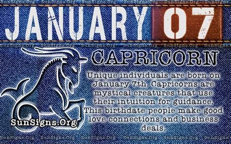 January 7 Zodiac Horoscope Birthday Personality - SunSigns.Org