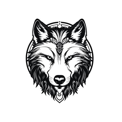 black wolf face tattoo design 26317613 Vector Art at Vecteezy