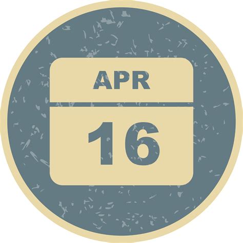 April 16th Date on a Single Day Calendar 498068 Vector Art at Vecteezy