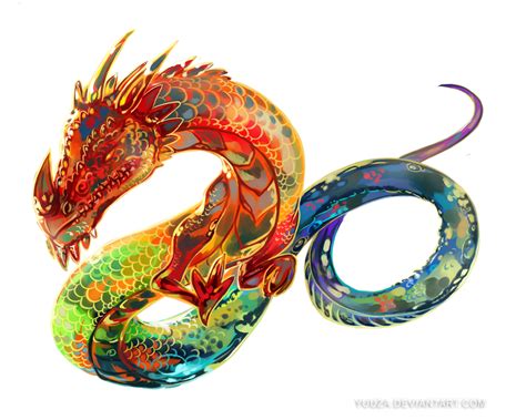 Rainbow dragon tattoo art by Yuuza on DeviantArt