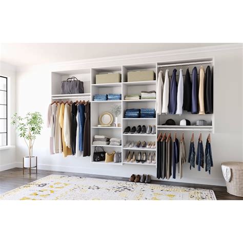 Easy Track 8.05-ft to 10.05-ft W x 6-ft H White Solid Shelving Wood ...