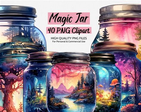 Magic Jar Clipart 40 PNG Watercolor Clip Art Magical Fantasy, Fairytale ...