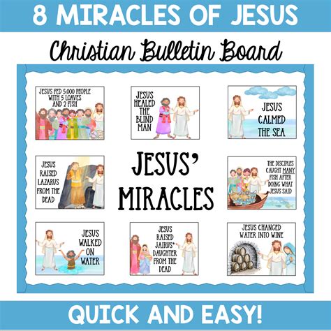 Christian Bulletin Board- Miracles of Jesus Poster - Classful