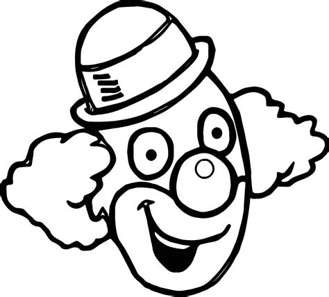 Clown Face Coloring Page