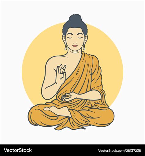 Meditating buddha cartoon design Royalty Free Vector Image