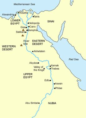 A Map Of Ancient Egypt With The Nile River – The World Map