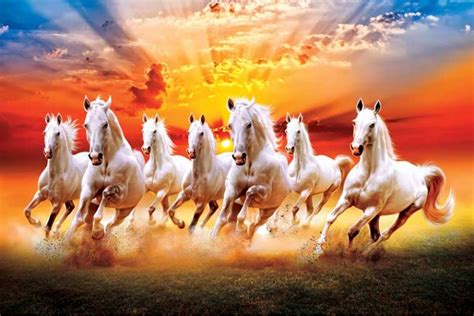 Seven Running horses Vastu Painting Beautiful 7 horses