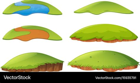 Different shapes island Royalty Free Vector Image