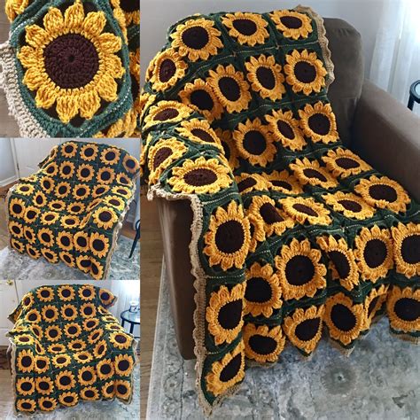 Sunflower Crochet Blanket Free Pattern Web Free Pattern By Karina Rose ...