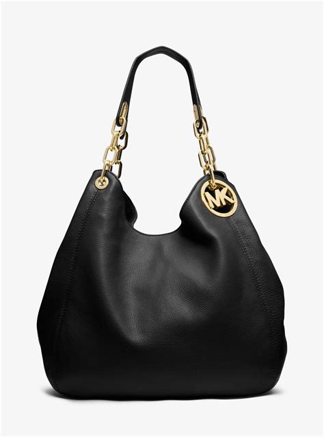 Michael Kors Fulton Large Leather Shoulder Bag in Black - Lyst