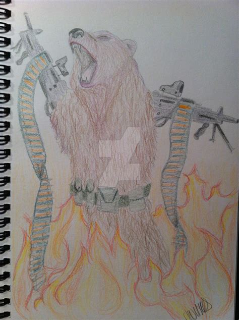 Bear With Machine Gun Arms by missjodiejodie on DeviantArt