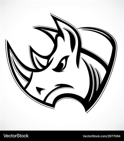 Rhino head Royalty Free Vector Image - VectorStock