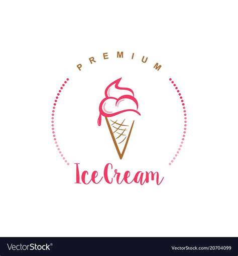 Simple Flat Design Ice Cream Logo Icon, Modern Vintage Vector ...