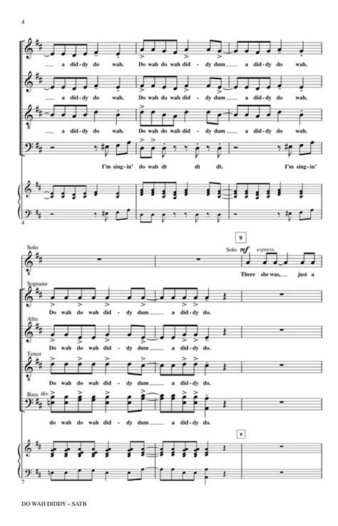 Do Wah Diddy Diddy Sheet Music by Ken Berg (SKU: 08753044) - Stanton's ...