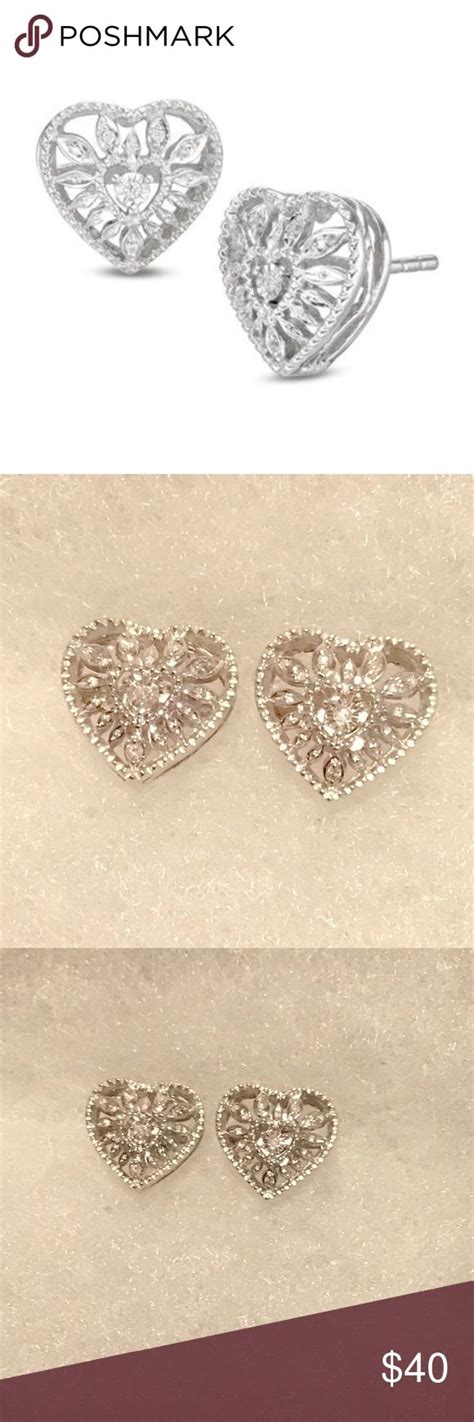 ZALES Diamond Accent Heart Stud Earrings | Heart earrings studs, Stud ...