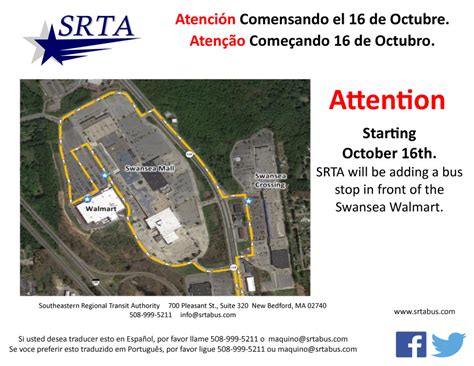 Fall River Route 14-Swansea Mall – Walmart Stop – SRTA