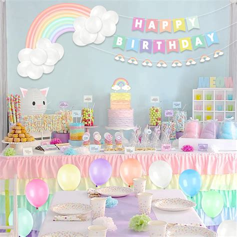 Pastel Rainbow Party Decoration Set Pastel Rainbow Themed Party Kit ...