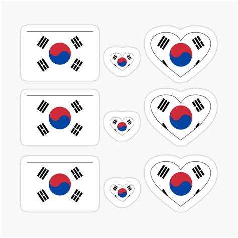 South Korea Stickers. South Korea Sticker Sheet. South Korea Flag ...