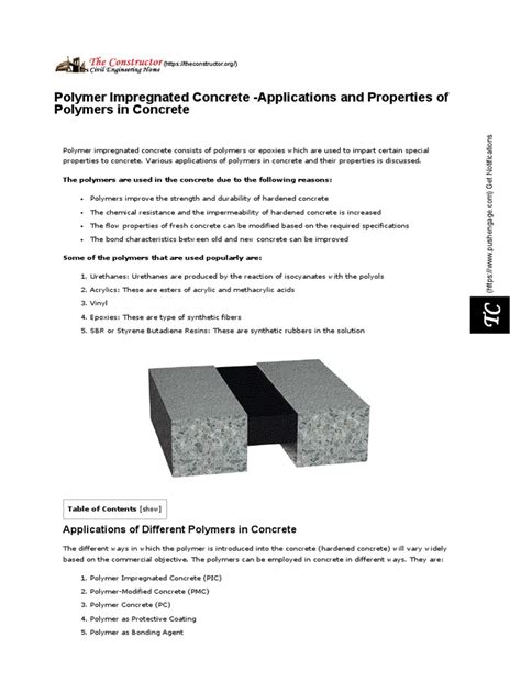 Polymer Impregnated Concrete -Uses, Properties of Polymers in Concrete ...