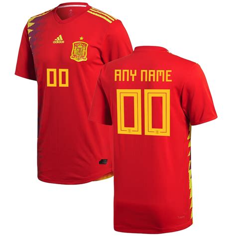 adidas Spain National Team Red 2018 World Cup Home Authentic Custom Jersey