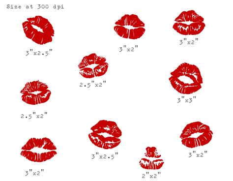 Kiss Clip Art Lipstick PNG Valentines Graphics for | Etsy