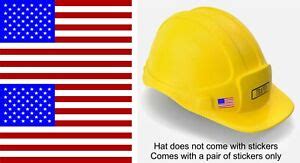 American Flag 3M REFLECTIVE Hard Hat Stickers 2" x 1.2" PAIR OF DECALS ...