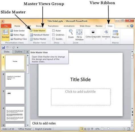 Using Slide Master in Powerpoint 2010