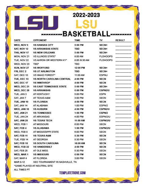 Lsu Tigers Women's Basketball Schedule 2024-24 - Pansy Ranique